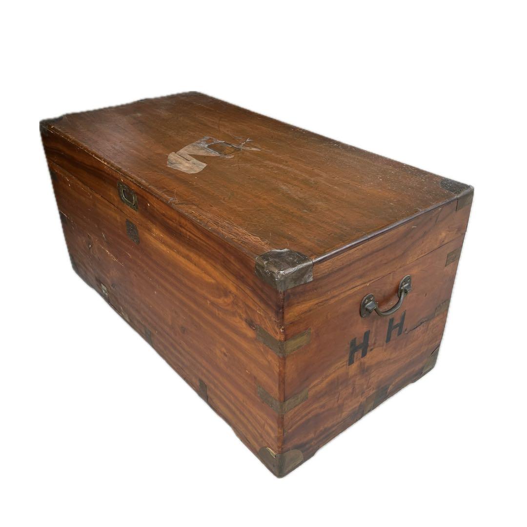 英国 アンティーク 木製 大型 トランク チェスト イギリス 100cm パイン