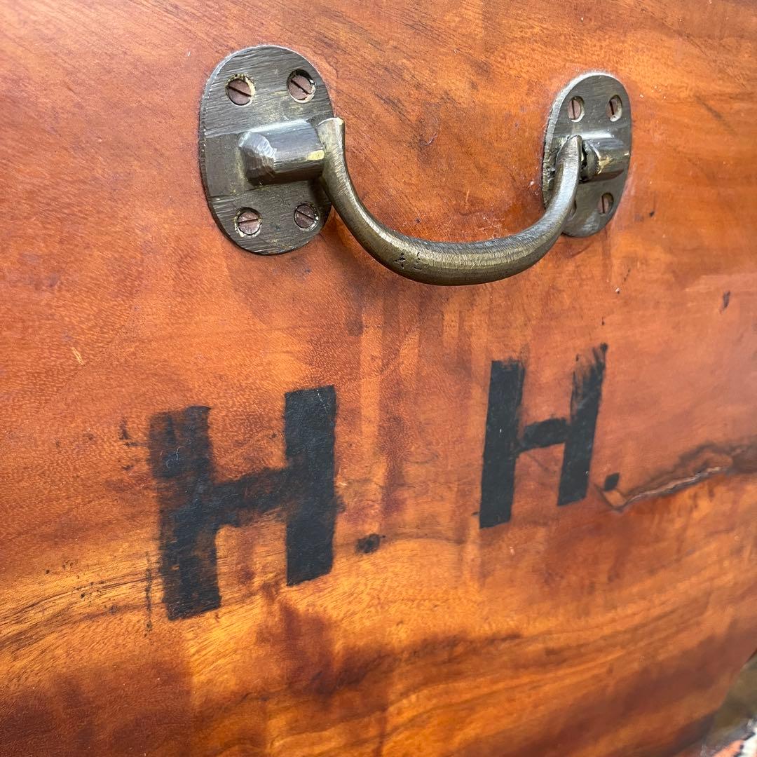 英国 アンティーク 木製 大型 トランク チェスト イギリス 100cm パイン