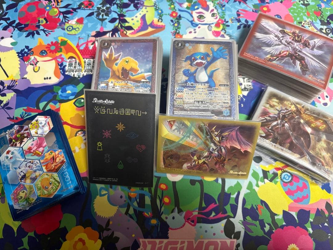 バトルスピリッツ バトスピ デジモン 赤紫 青紫 デッキパーツ スリーブ