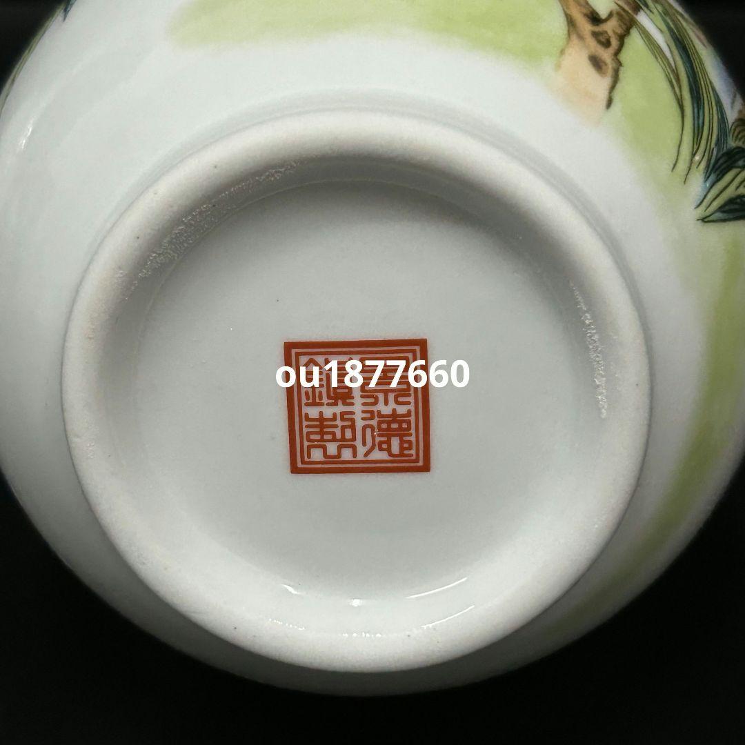 景徳鎮 陶器 粉彩花鳥紋玉壺春瓶 挿花器 装飾品 現代工芸品 美術品 置物