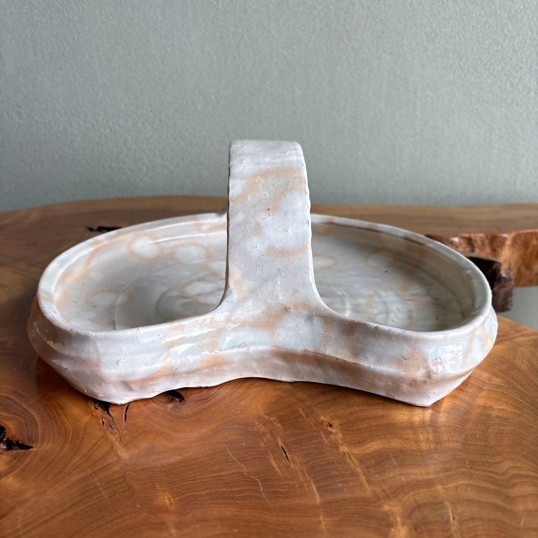 粉引窯変手鉢 たち吉 青嵐 安田道雄 直径約27cm 共箱