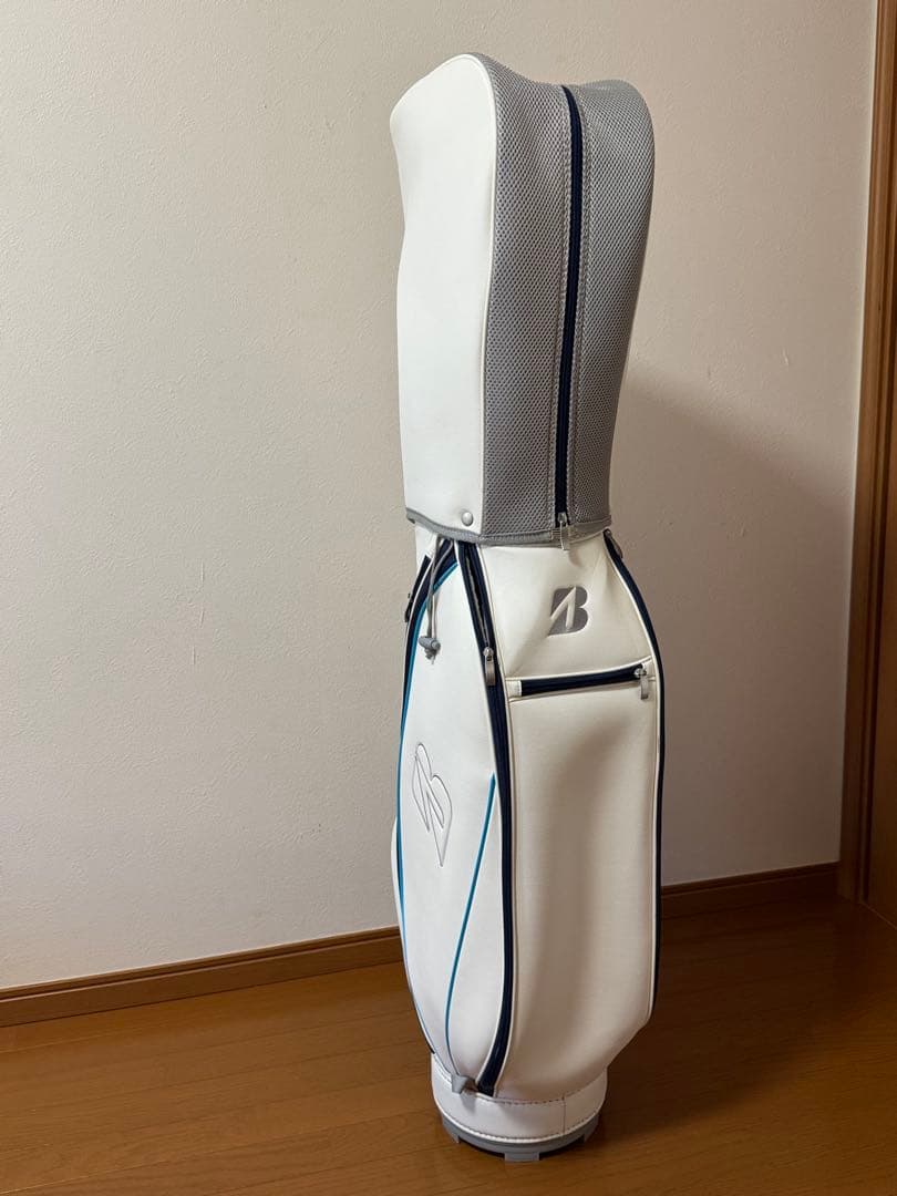 （美品）ブリヂストン キャディバッグ レディース　ホワイト/ネイビー（送料込み）