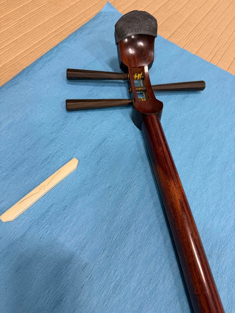 三味線本体 オレンジ模様