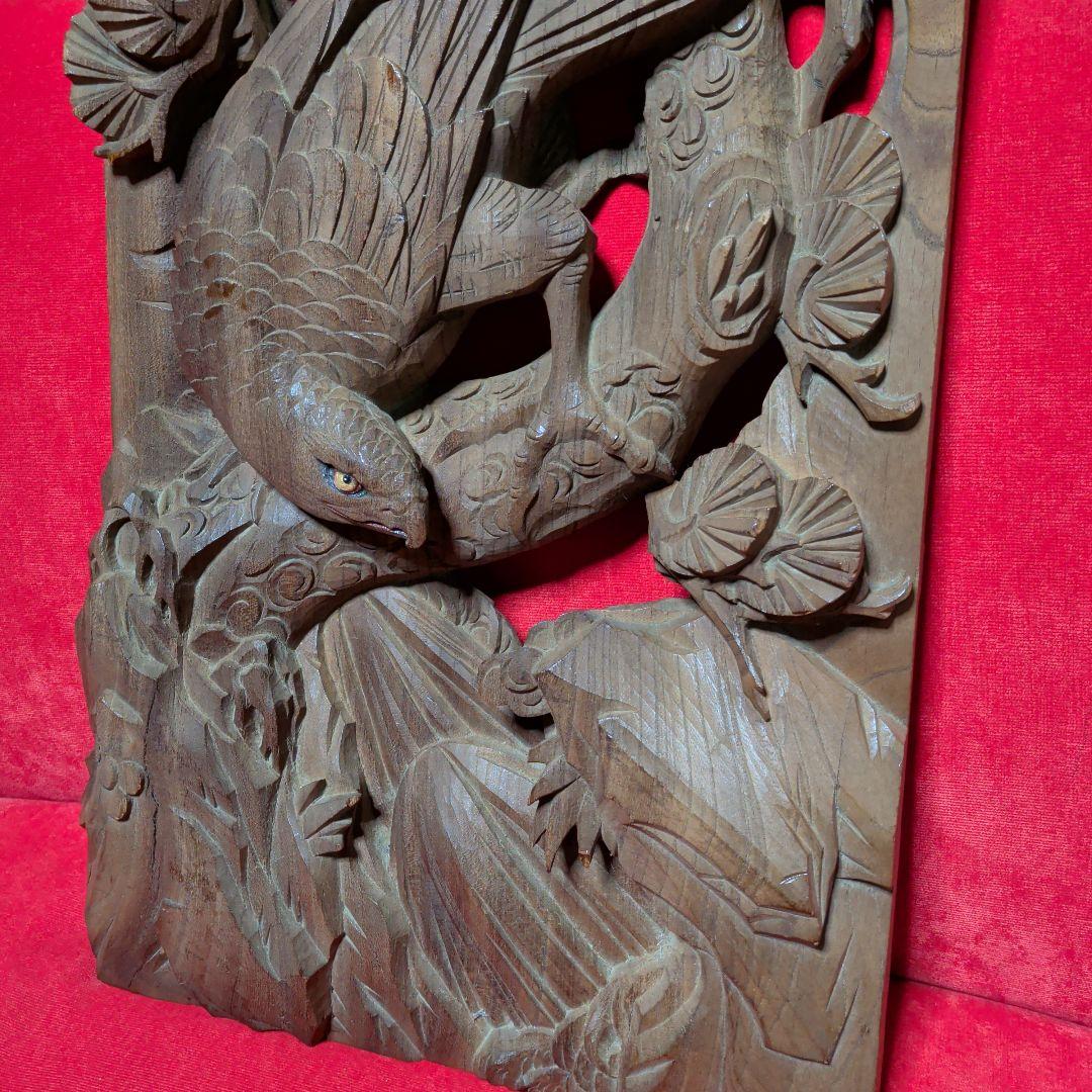 木彫り　彫刻　欄間　鷹　鳥　和柄　置物　だんじり　山車