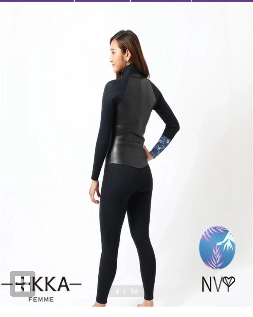 RIKKA ロングジョン、タッパー 2mm ブラック/ネイビー