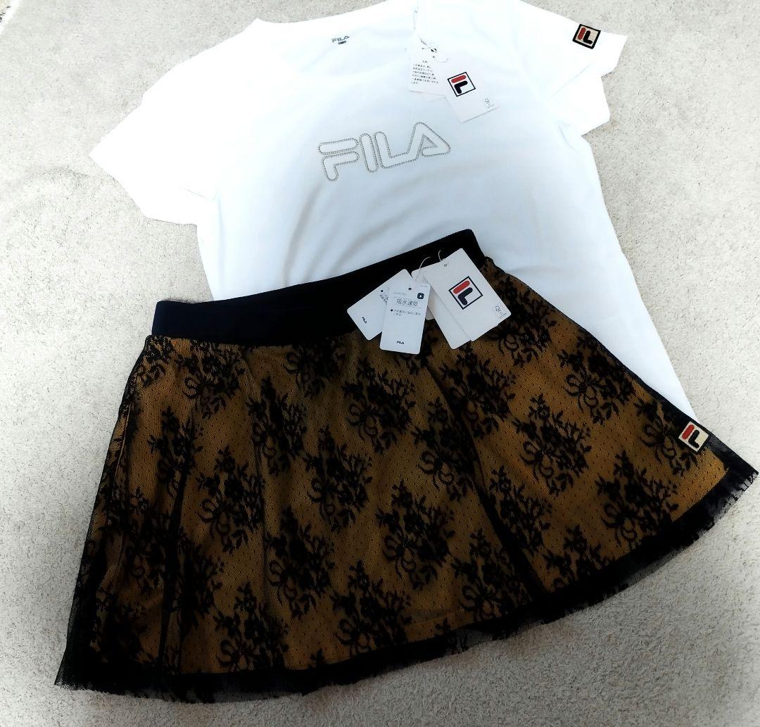 大人可愛い　L新品　FILAフィラ テニス・バドミントンウェア スコート レース
