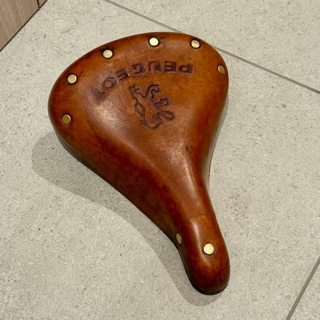 PEUGEOT レザーサドル スプリング付き 本革