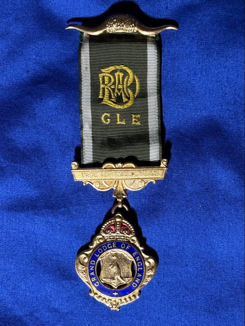 ★極美 フリーメイソン 英国総本山 グランドロッジ 実物記章 当時物 オリジナル