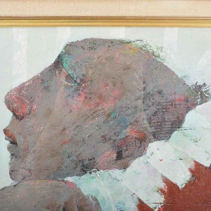 田谷行平　油彩　F4号　「道化」　ピカソ画房　額装　V　R6814F