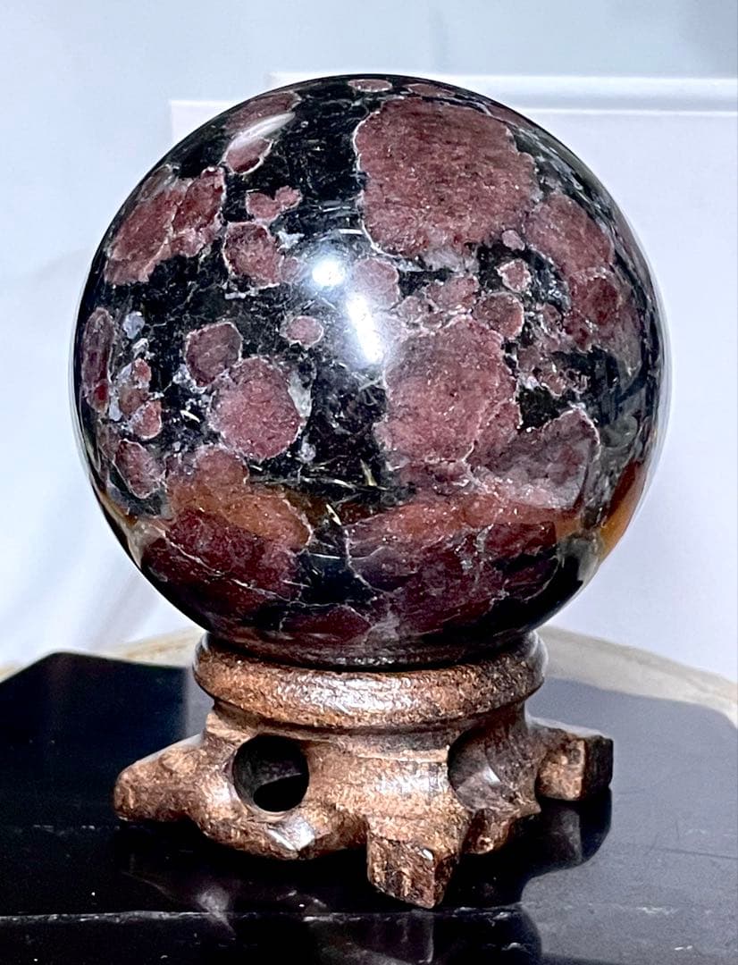 ガーネット インヌーマイト【丸玉●スフィア】台座付き◆天然石◆パワーストーン