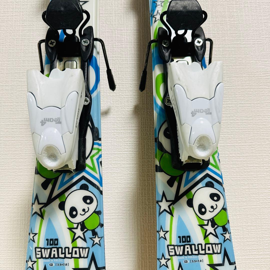 SWALLOW PANDAキッズスキー板　ストックセット 100cm パンダ