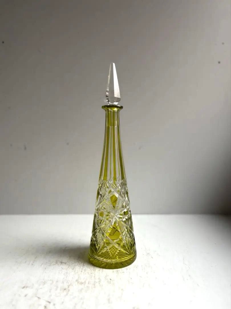 602 BACCARAT オールドバカラ ラグニーLAGNY カラフ 黄色被せ