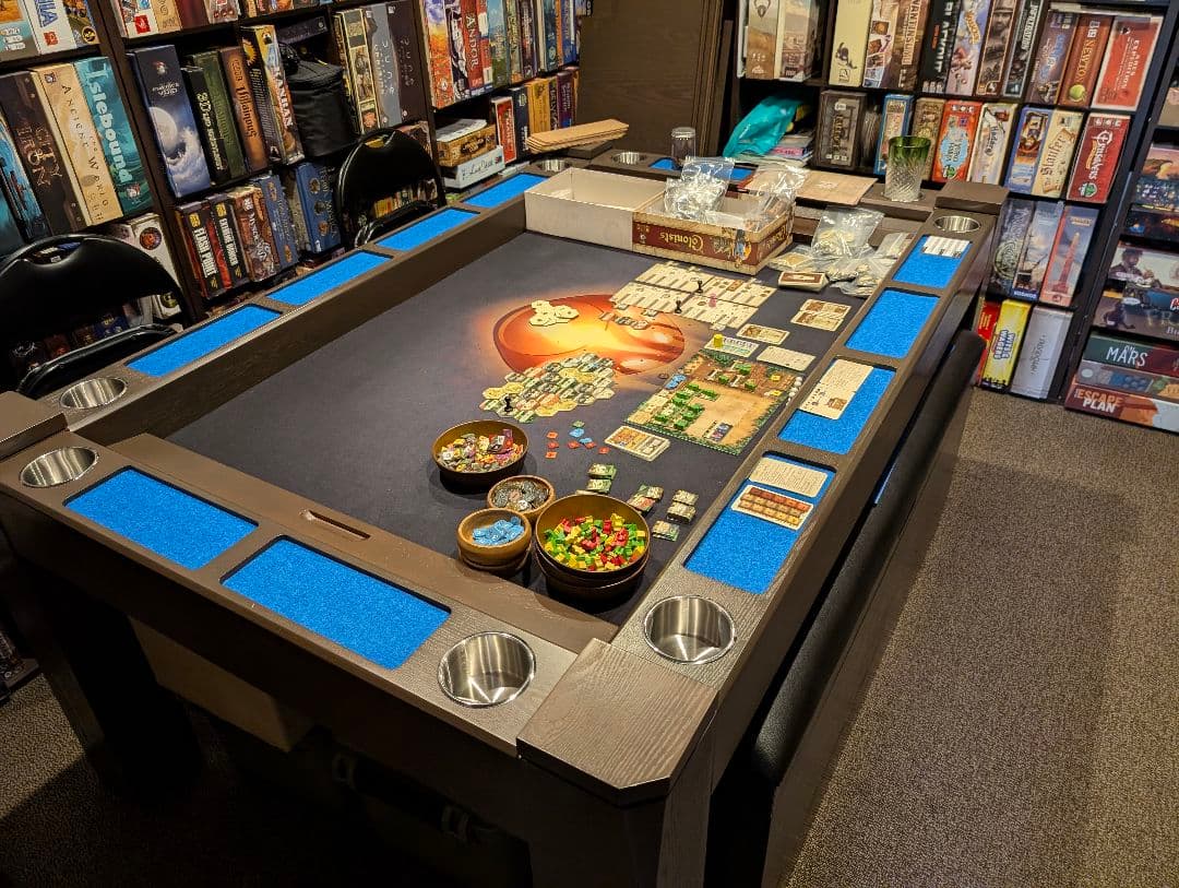 ボードゲームテーブル ダークブラウン 大きめ