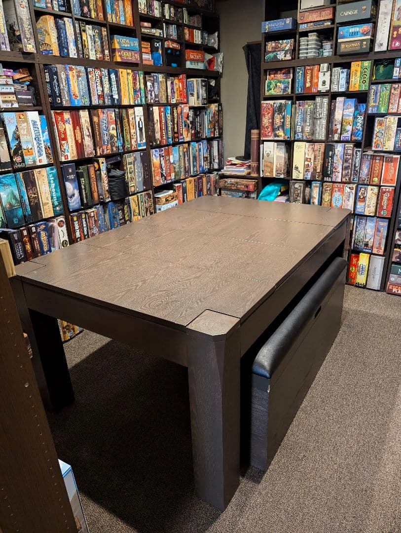 ボードゲームテーブル ダークブラウン 大きめ