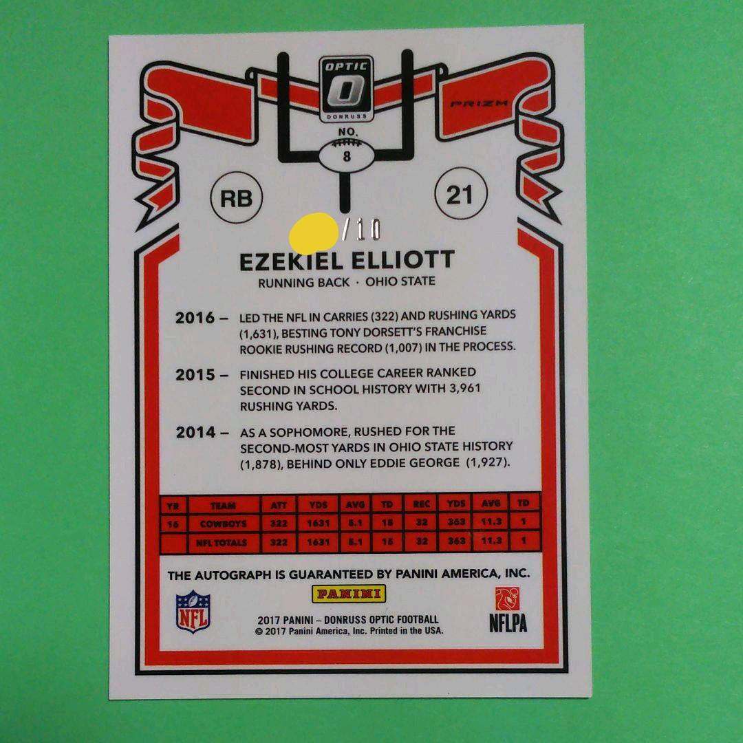 EZEKIEL ELLIOTT　エゼキエル エリオット　直筆サインカード　NFL