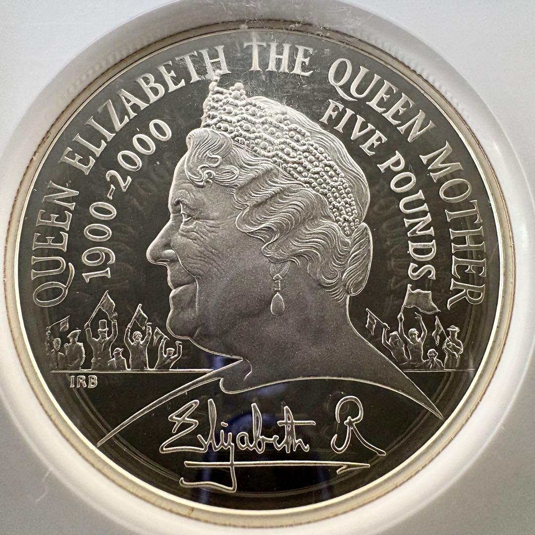 2000 クイーンマザー 生誕100年 5ポンド 銀貨 NGC PF69 UC