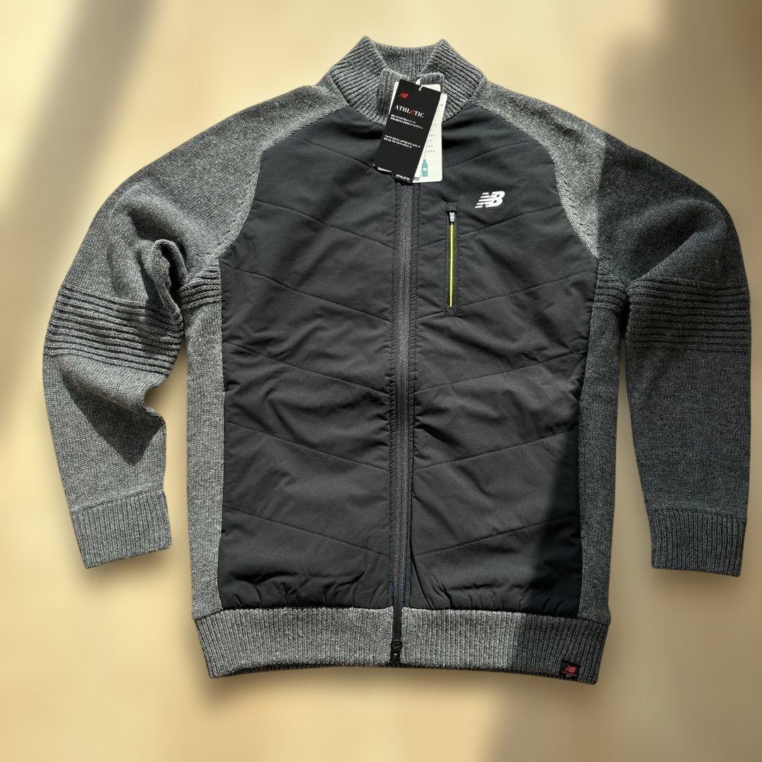 未使用タグ付 ニューバランス ゴルフ 保温 フルジップ ニットブルゾン 4