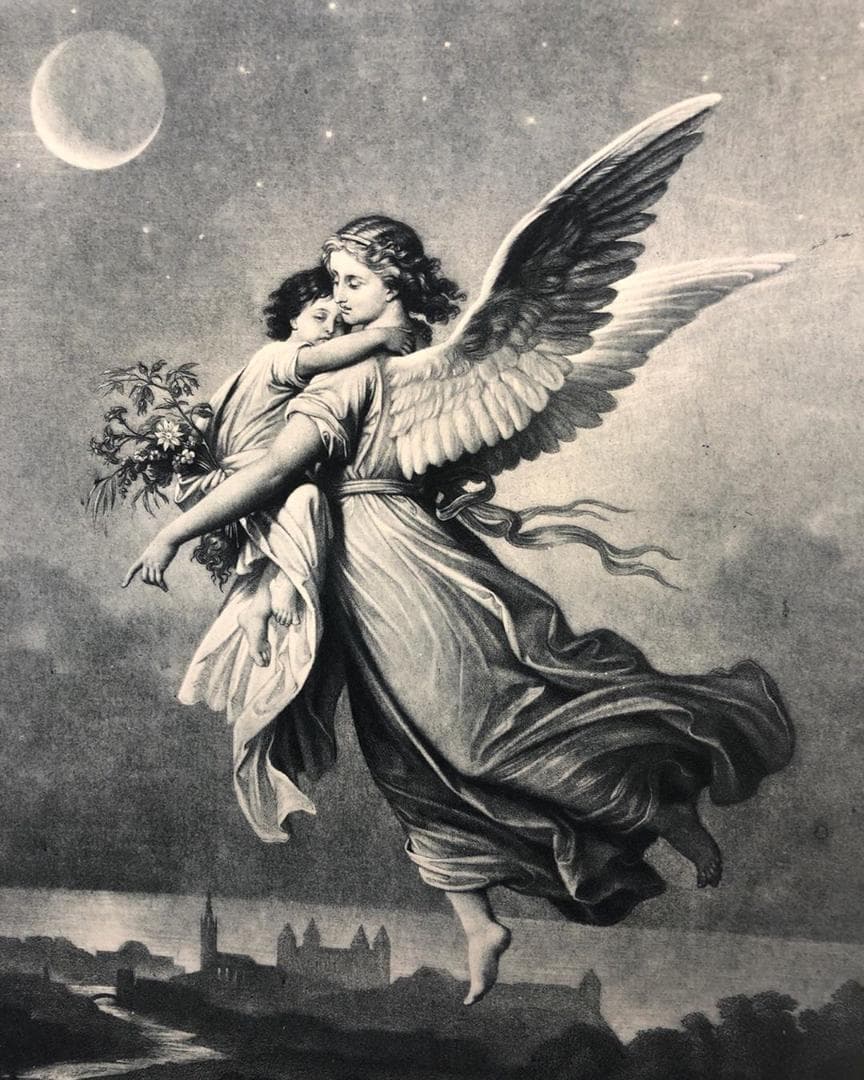 大判カウルバッハ ステンドグラス ガーディアンエンジェル守護天使グラスマスターズ