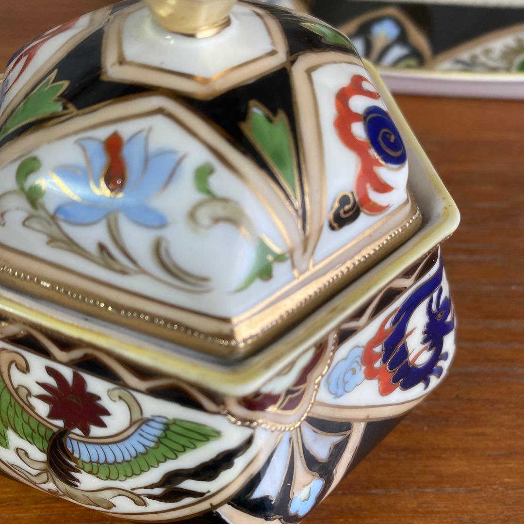 英国 里帰り オールドノリタケ ドレッシングテーブルセット マルキ印 金盛り