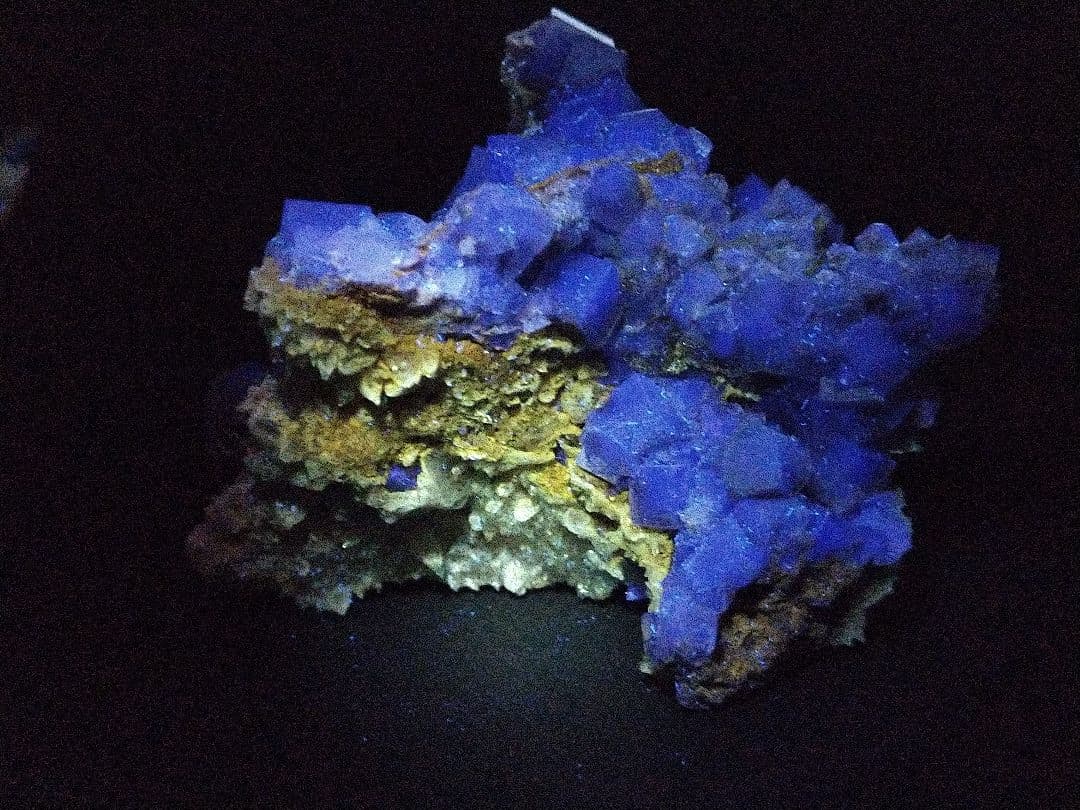 鉱物標本 フローライト 蛍石 カルサイト 方解石 共生標本 蛍光 大型サイズ