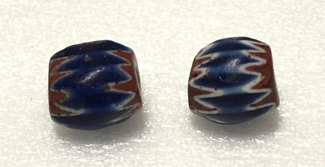 とんぼ玉　シェブロン　7層　ヴェネチア