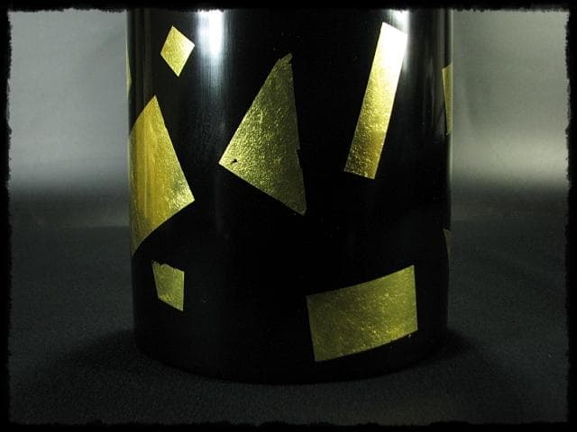 玄々斎好 葉蓋 水指 鈴木 光入木 製 曲物 金切箔 夏向 茶道具 1 g3