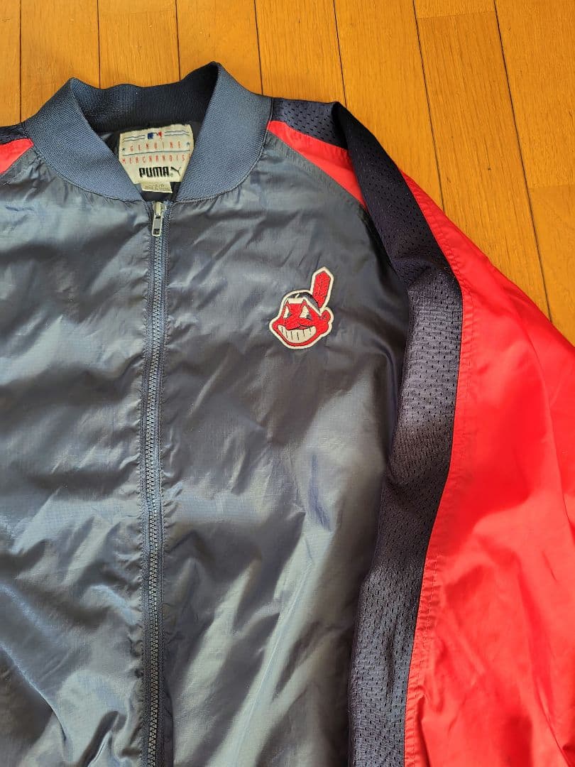 90s PUMA Indians ジャケット Lサイズ ネイビー/レッド