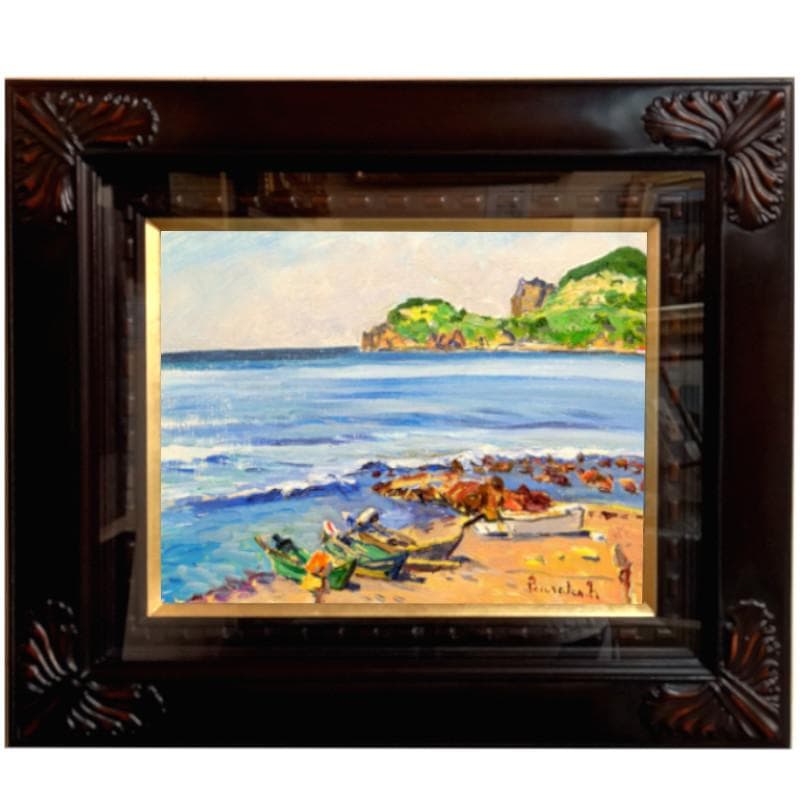 ☆中村善作☆「 忍路湾 　塩谷岬 」油絵　F６号 新品額！