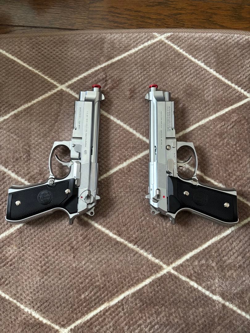 絶版品 東京マルイ M9A1 ステンレスモデル 2丁セット＋木目調グリップ