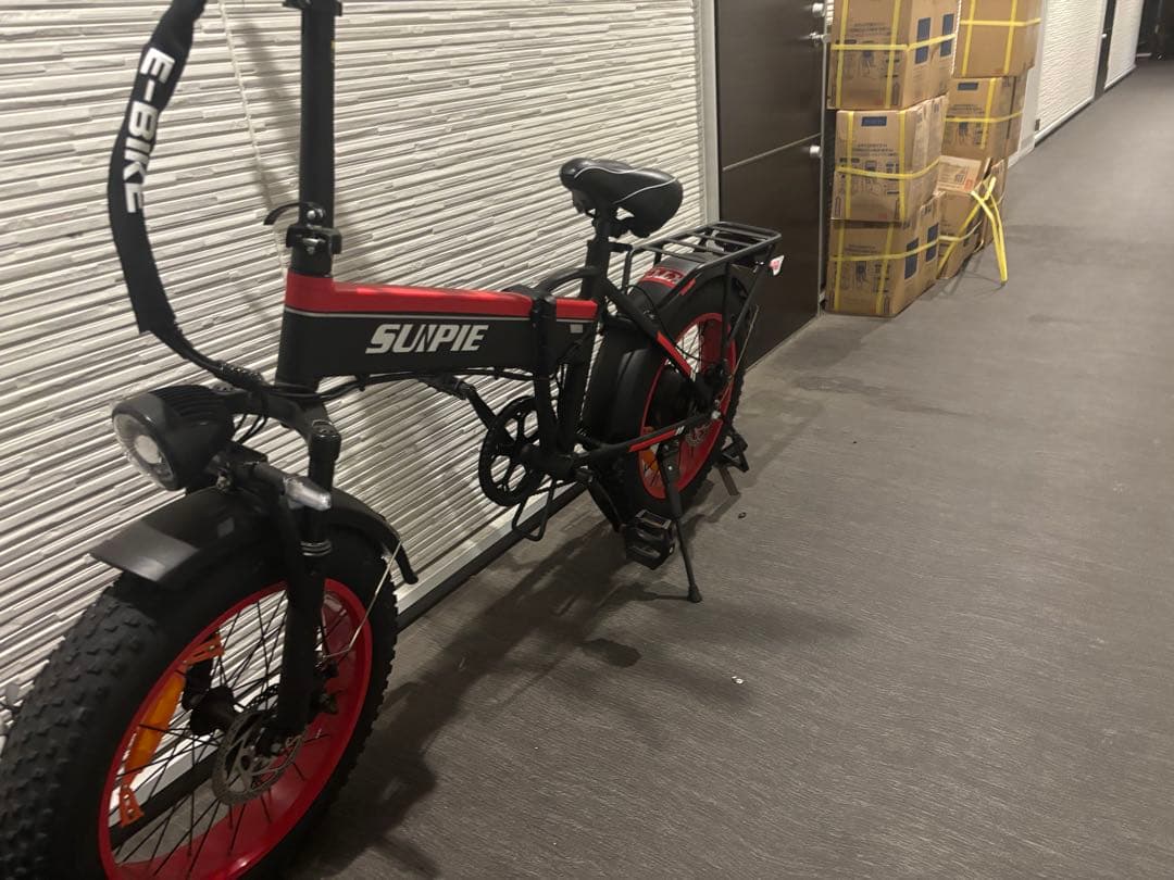 SULPIE 電動アシスト自転車 黒/赤 ヒネチャ最高速度45キロ7段階変速