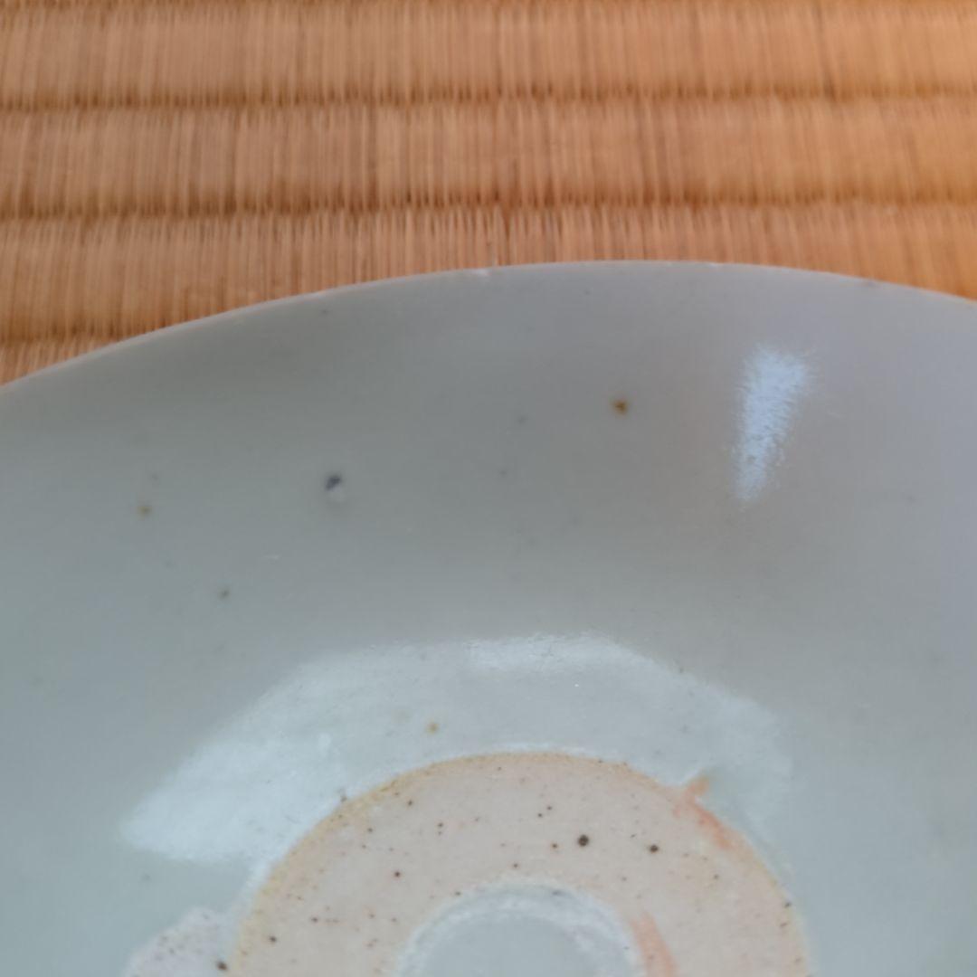 淡い青色の陶器茶碗　おわん　直径約10cm　初期伊万里　骨董　古美術