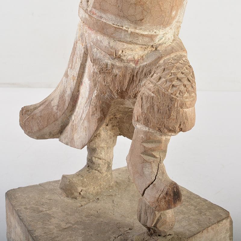 中国　木彫加彩　羅漢像　置物　M　R6915E