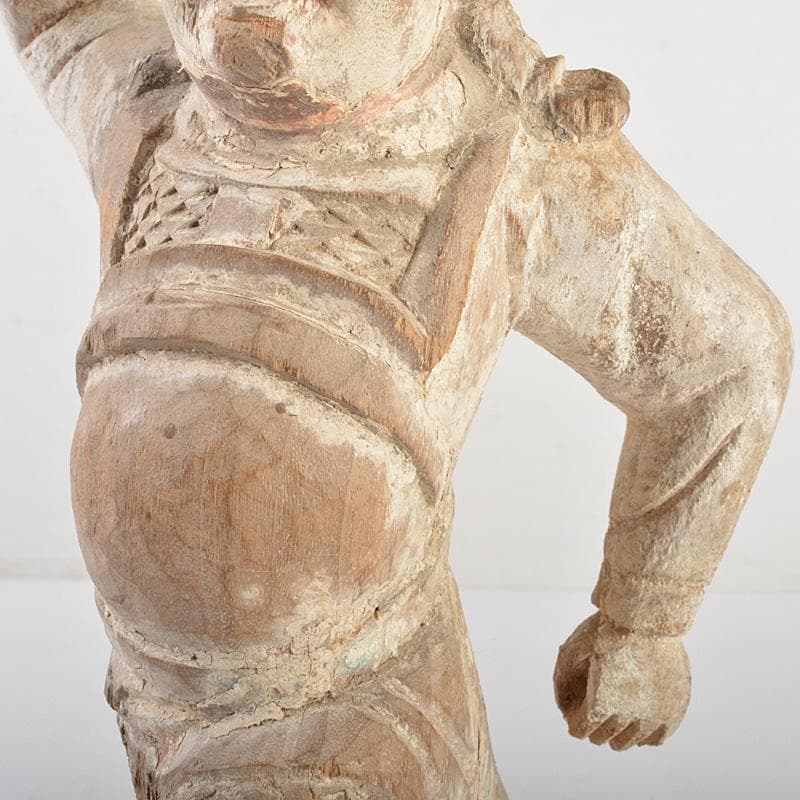 中国　木彫加彩　羅漢像　置物　M　R6915E