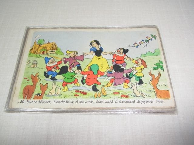 美品 1950年代 フランス製◆ディズニー「白雪姫と7人の小人たち」5枚絵はがき