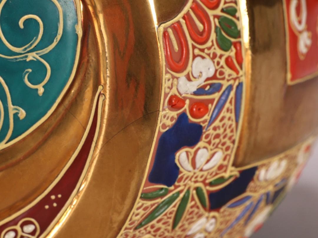 BK200　九谷焼　八幡窯　松鶴乃図　御小槌　金運　財運　開運　商売繁盛　置物