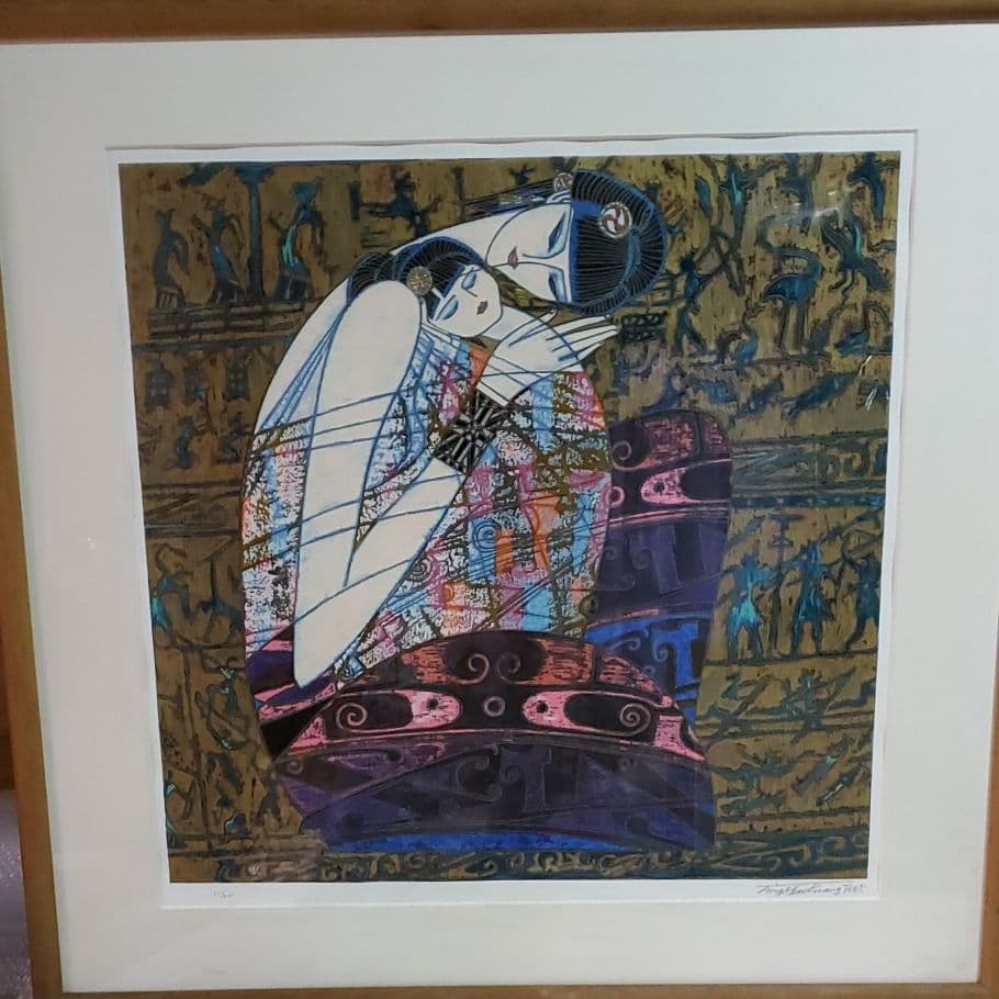 大型作品丁紹光 ティンシャオカン Motherhood(母性) シルクスクリーン