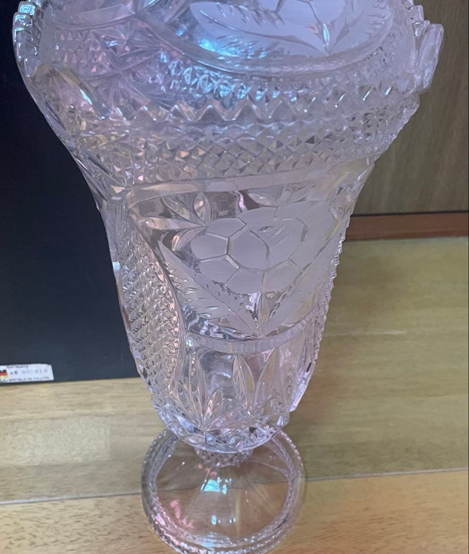 新品　KAMEI GLASS カメイ　蓋付き　アンティーク　ガラス　ポット　置物