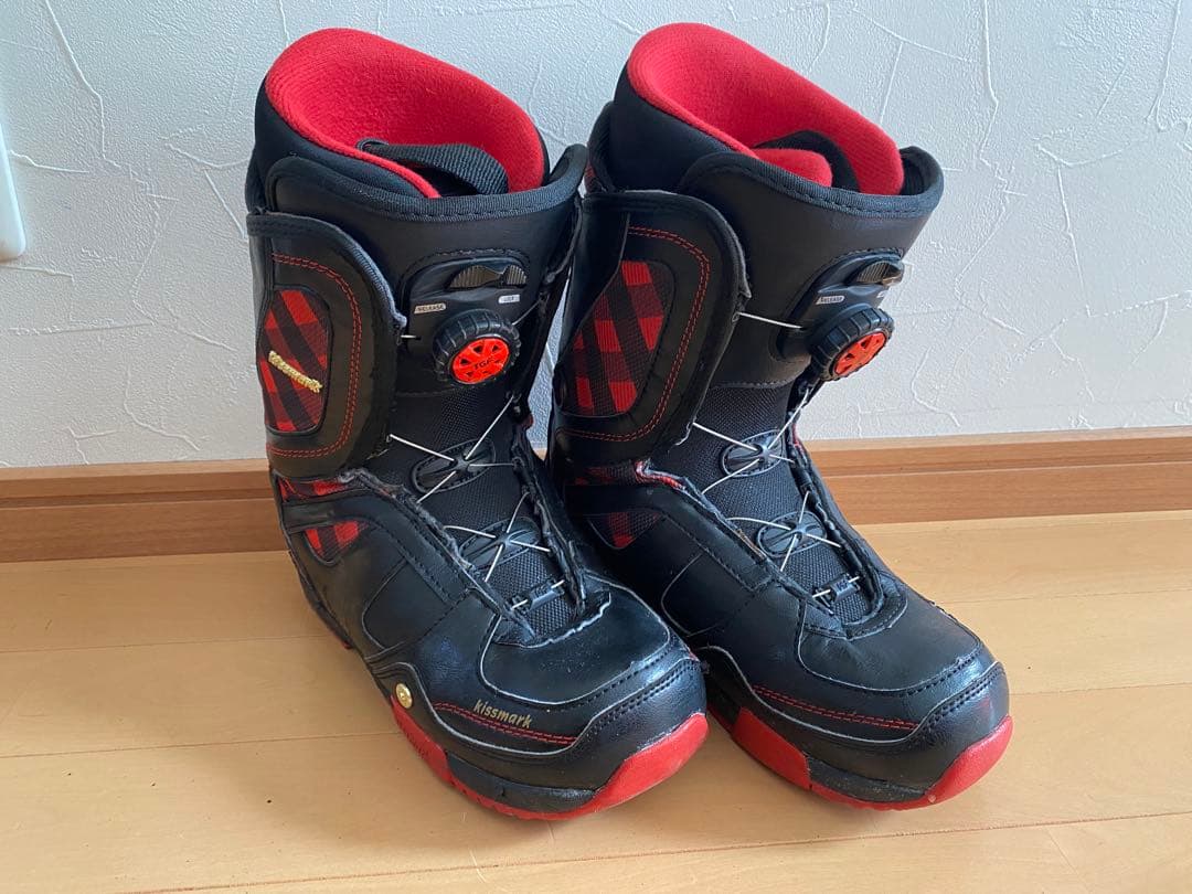 kissmark スノーボードブーツ 靴　23.0㎝ チェック　赤