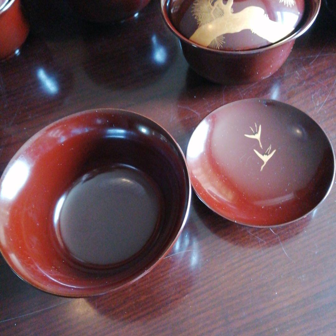 輪島塗　金蒔絵松木画吸物椀　20客　11cm　大正期