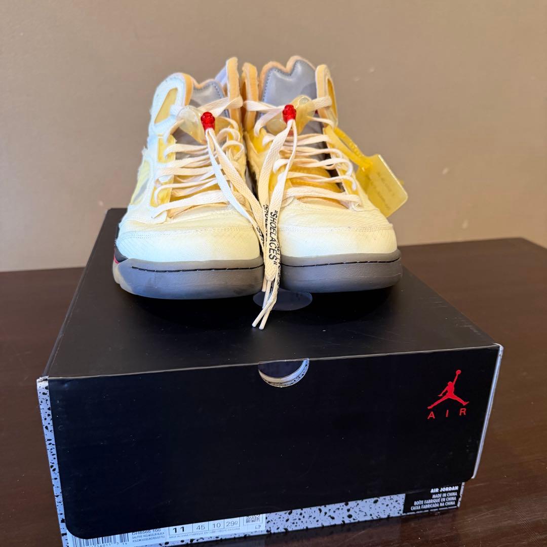 シューズ(男性用) NIKE OFF WHITE AIR JORDAN 5 RETRO SAIL 1