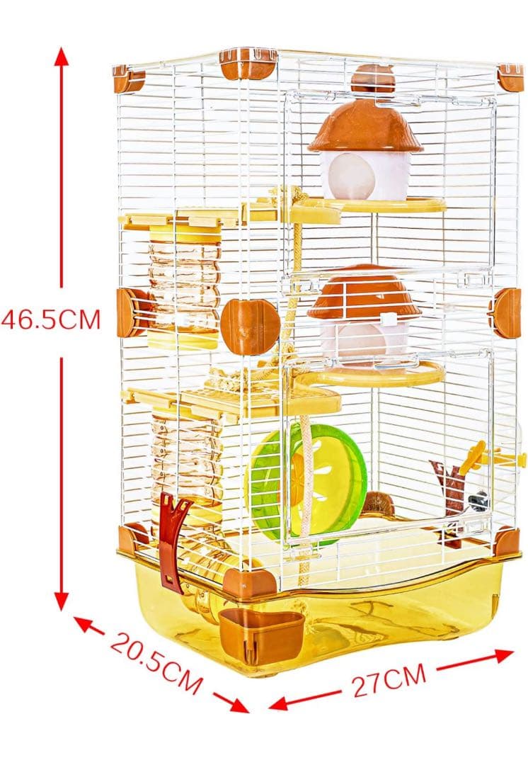 7店セットハムスターケージ 3段階 透明 広々タイプ トレーデザイン お手入