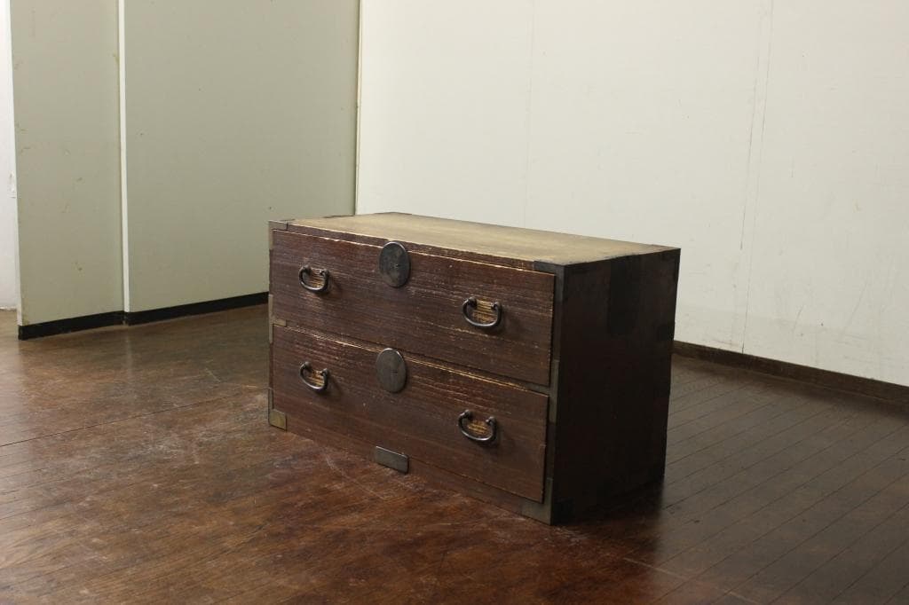 古い時代箪笥 前桐古家具/和家具/和骨董/店舗什器/ローボード/チェスト/収納