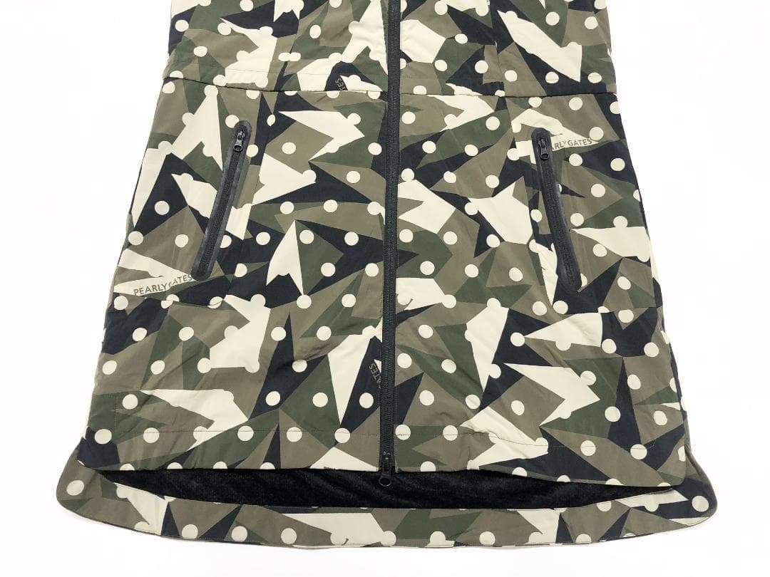 ○★新品未使用　パーリーゲイツ　カモドット柄　フーディコート　1　オリーブ系