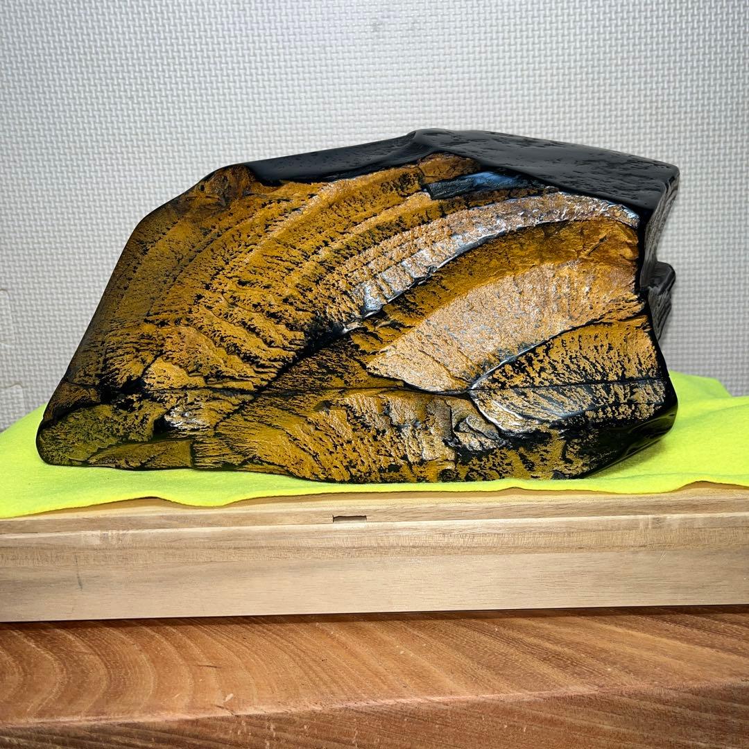 ⭕️龍渓硯　日本工芸会正会員　翠川希石(袈裟美) 共石蓋付き天然硯　5Ｋg超