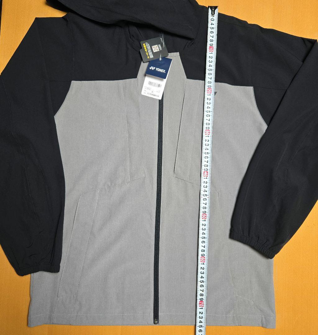 新品　YONEX　ユニ　ウォームアップパーカー　グレー　O　アウター　ブラック