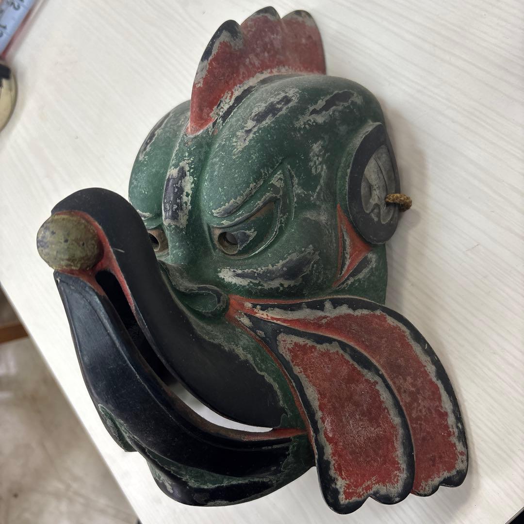 迦楼羅　乾漆　能面　レプリカ　烏天狗　カラス　酉