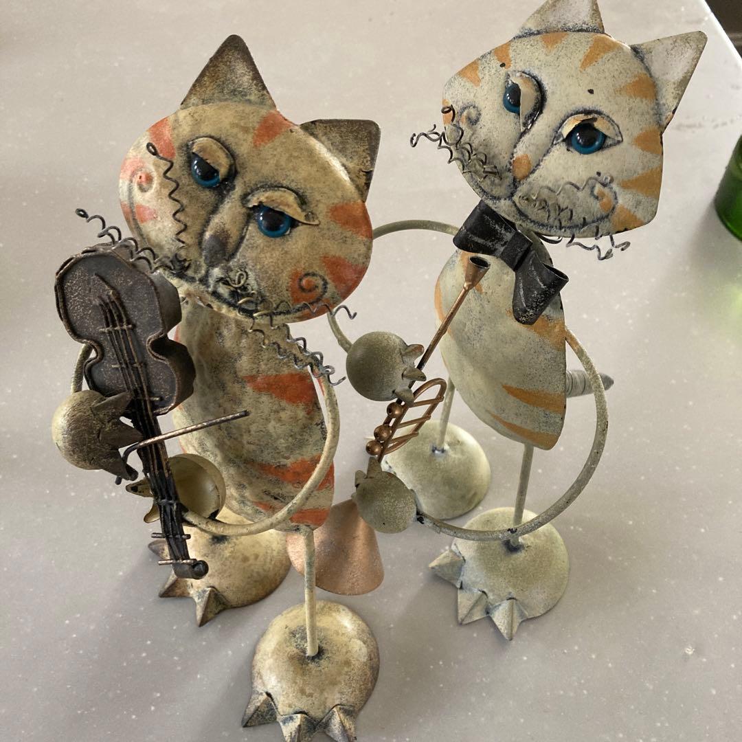 アンティークなブリキの猫の演奏隊❗️