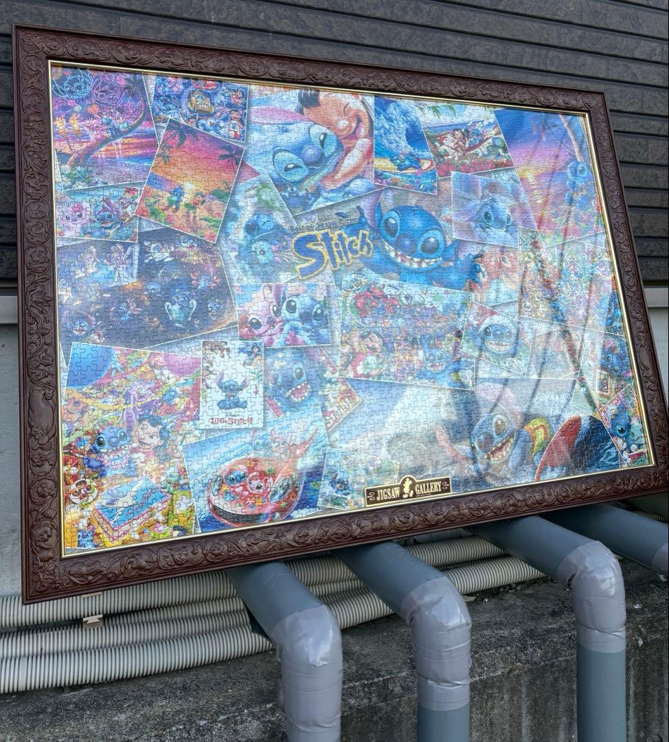 完成品 額付き ジグソーパズル アート集 スティッチ 2000ピース パズル
