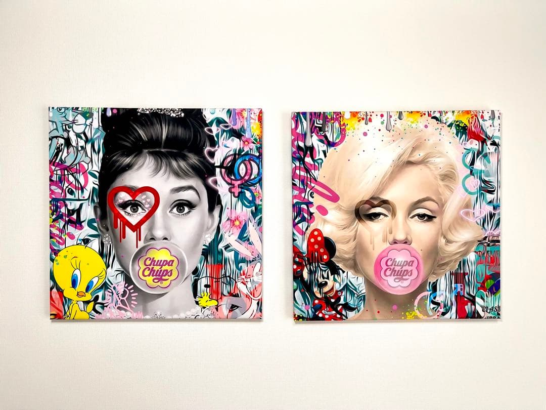 木枠付きキャンバスアート♡オードリーヘプバーン　バンクシー　マリリンモンロー