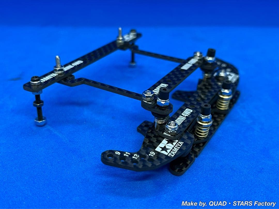 【ミニ四駆・MS用】2軸ATピボットバンパー＋フロント提灯　フルカーボン